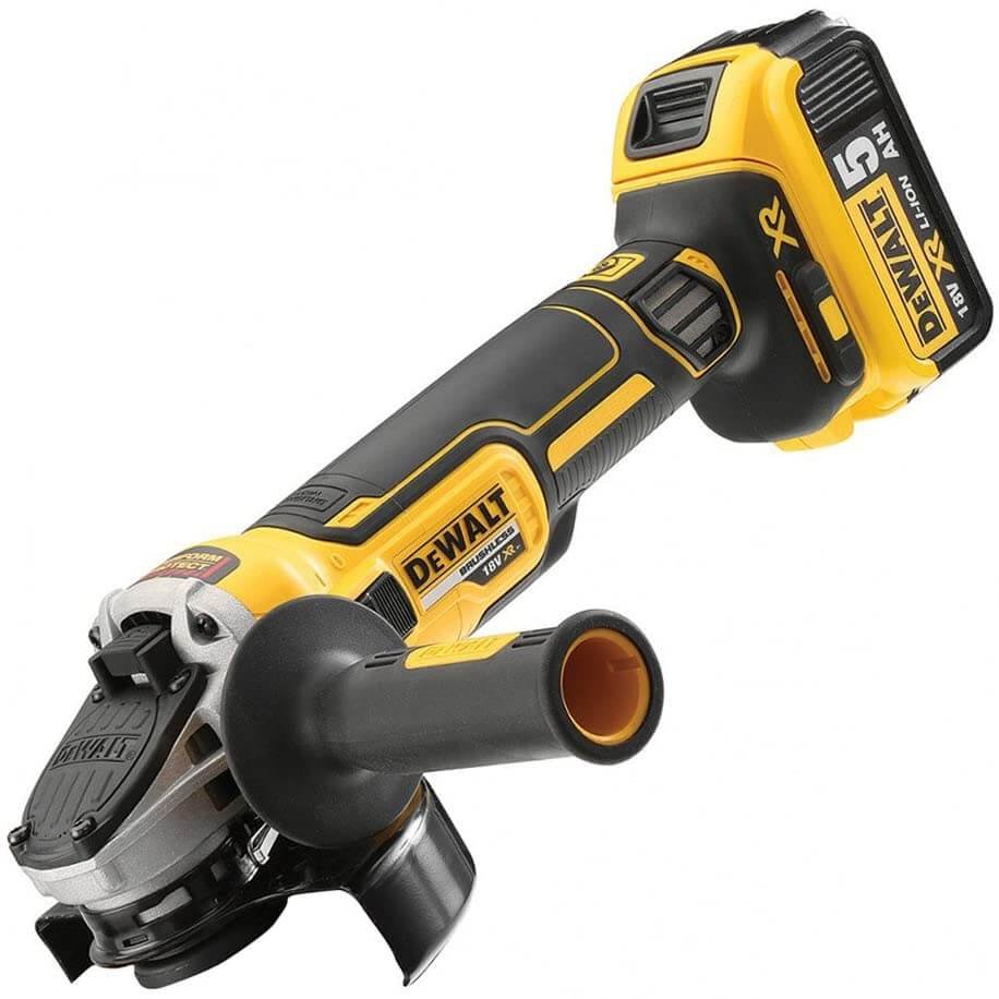 Amoladora 18V XR Sin Escobillas 125mm con 2 baterías 5Ah y maletín Dewalt DCG405P2