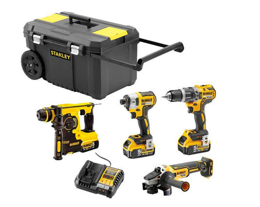 Power Kit Dewalt Hammer + Bohrer + Schleifer + Schlagschrauber DCK435P3