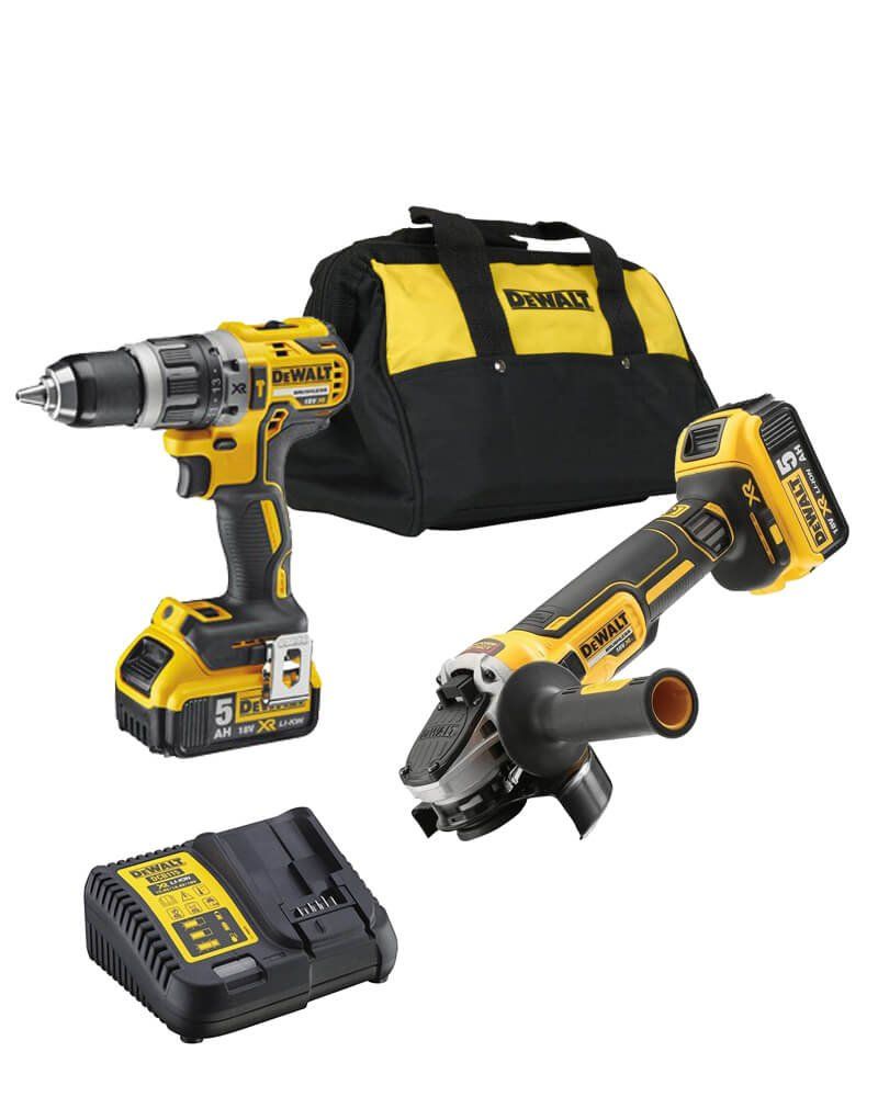 Dewalt DCK288P2 18V XR Set – Schleifmaschine + Bohrhammer + Tasche + 2 LI-ION 5,0 Ah Akkus