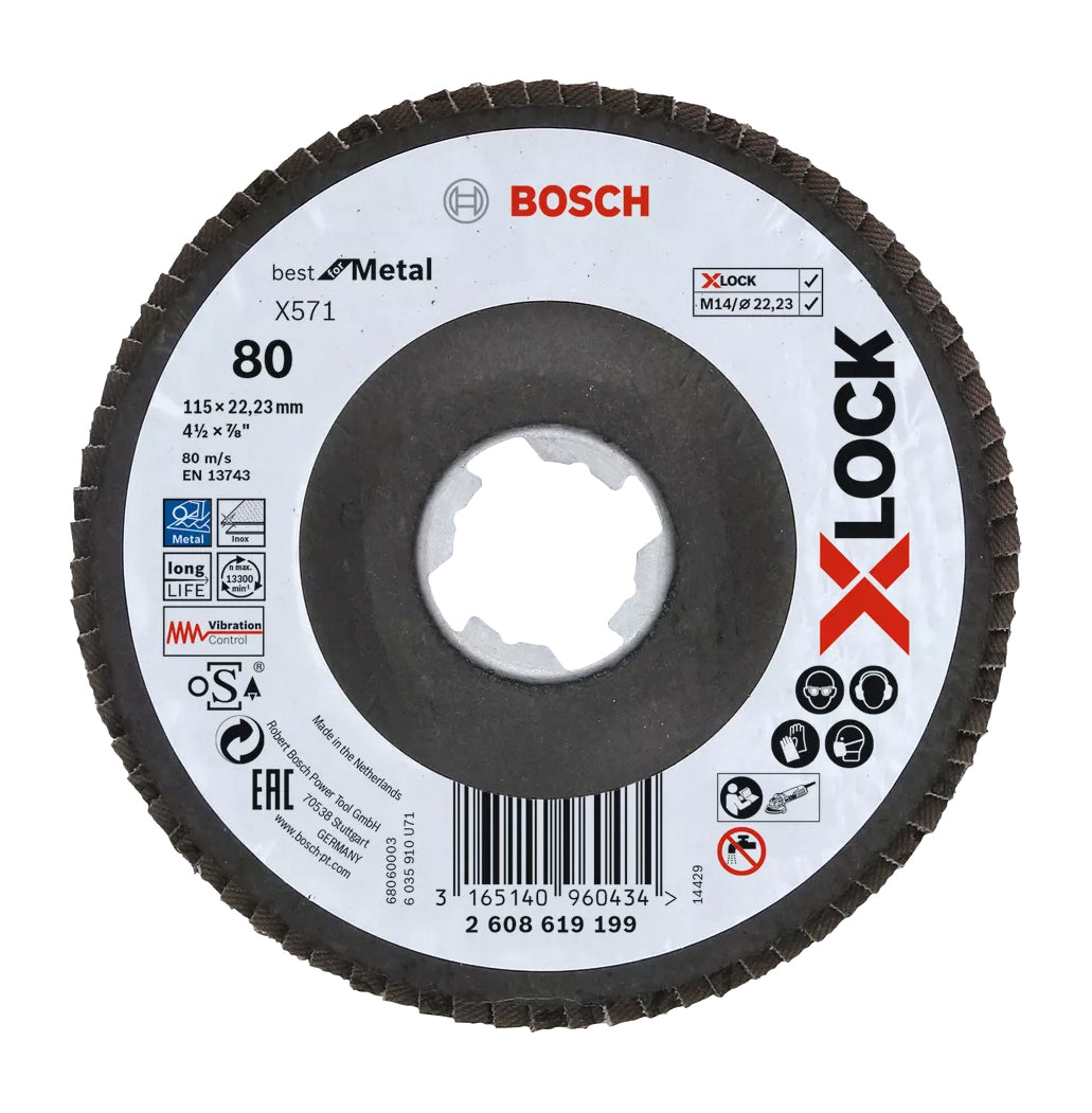 Fächerschleifscheibe X571 Best for Metal X-LOCK 115mm Bosch