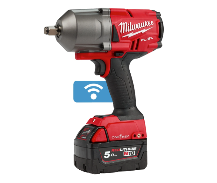 Llave de impacto M18 FUEL ONE-KEY 1/2" + 2 bat 5Ah + Cargador + Maletín Milwaukee M18 ONEFHIWF12-502X