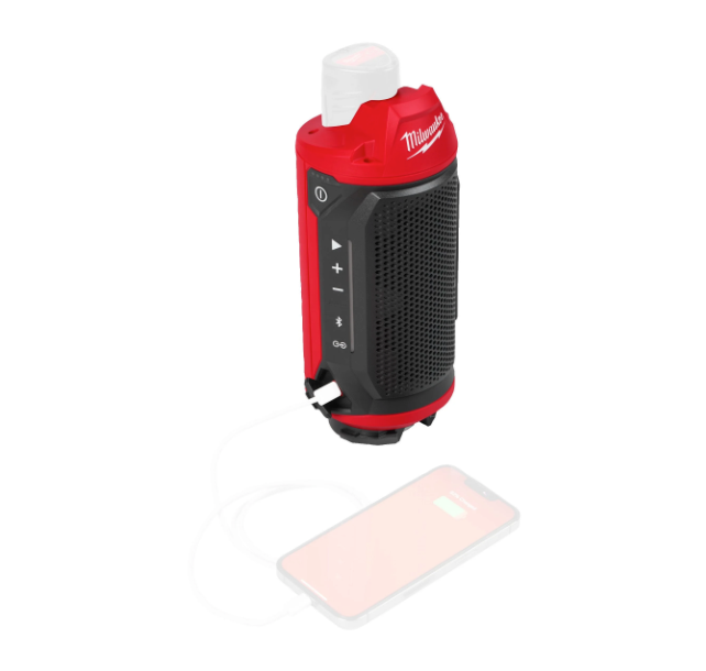 M12-Lautsprecher mit Bluetooth, kompatibel mit Milwaukee Packout M12 SPEJSG2-0