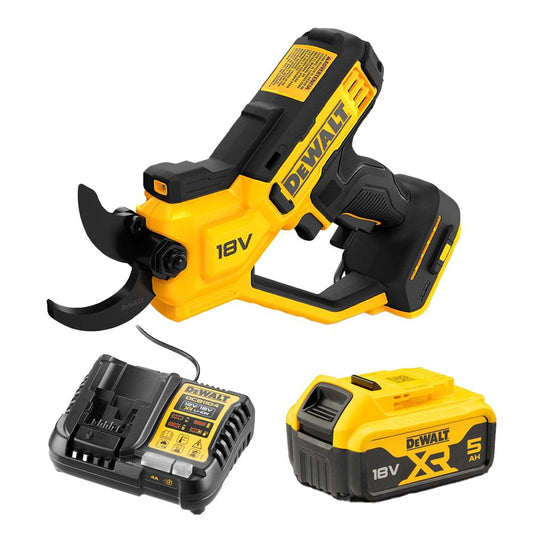 Tesoura de poda portátil Dewalt XR 18V ​​com bateria e carregador DCMPP568P1