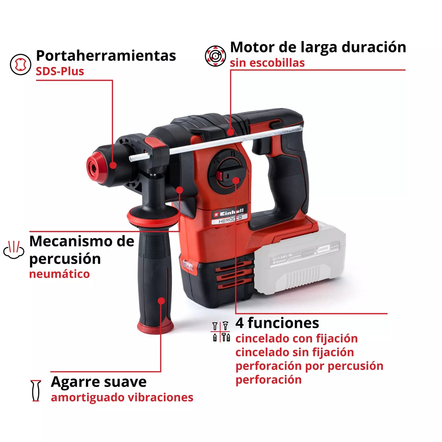 SDS-Plus-Akku-Bohrhammer 18 V 2,2 J Einhell HEROCCO 18/20