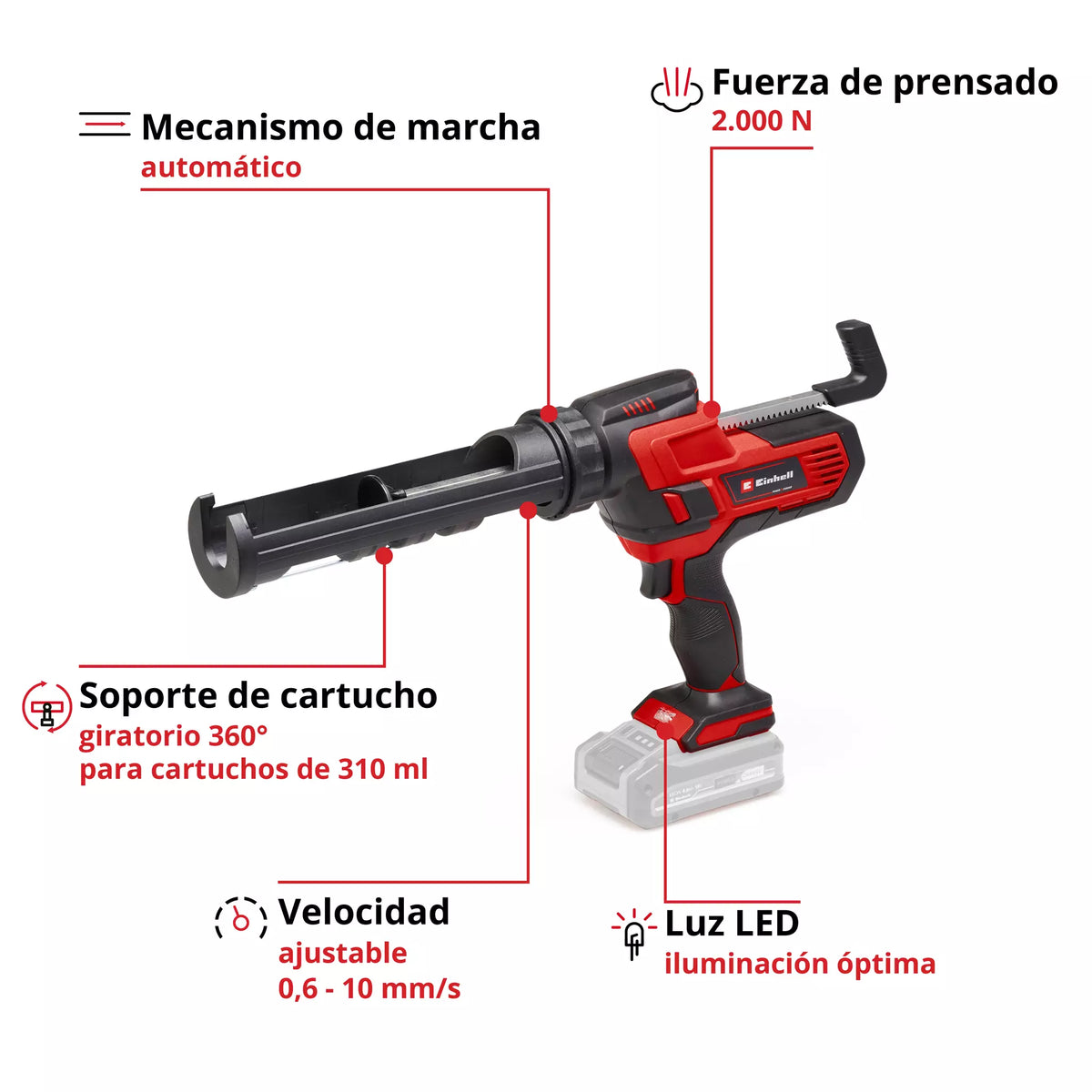 18-V-Silikonpistole 310 ml Einhell TE-SG 18/10 Li - Solo