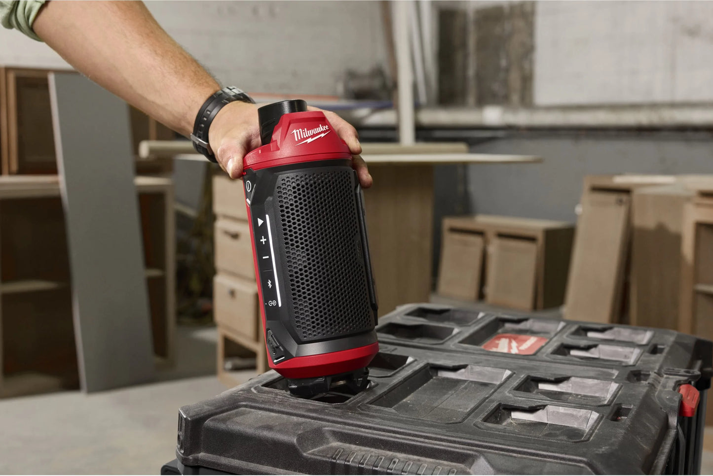 M12-Lautsprecher mit Bluetooth, kompatibel mit Milwaukee Packout M12 SPEJSG2-0