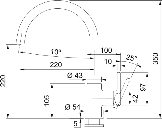 Küchenarmatur Lina XL, drehbar, mattschwarz, Franke 115.0626.019