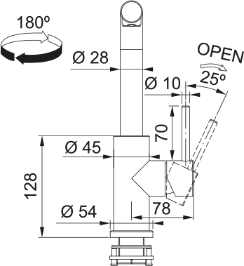 Glenda Swivel Inox Franke Küchenarmatur