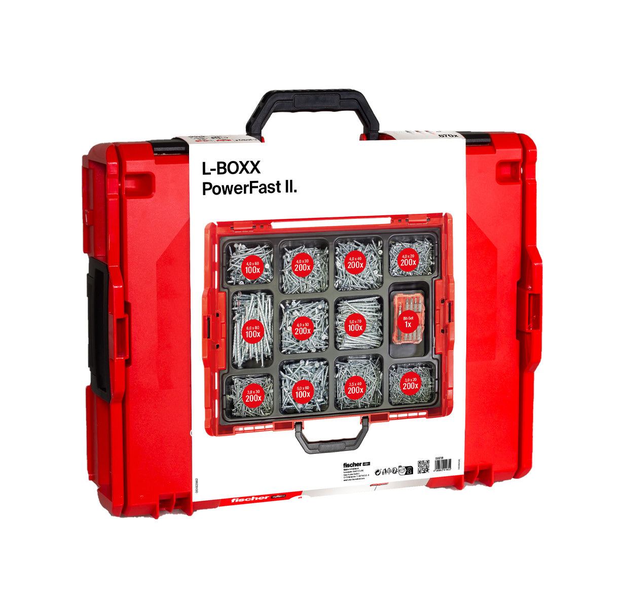 Kit PowerFast II L-BOXX 102 1.800 Schrauben + ProfiBit-Set, 10-teilig, Fischer