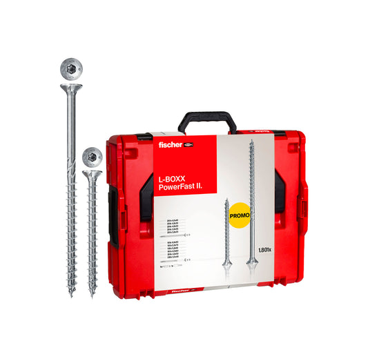 Kit PowerFast II L-BOXX 102 1.800 Schrauben + ProfiBit-Set, 10-teilig, Fischer