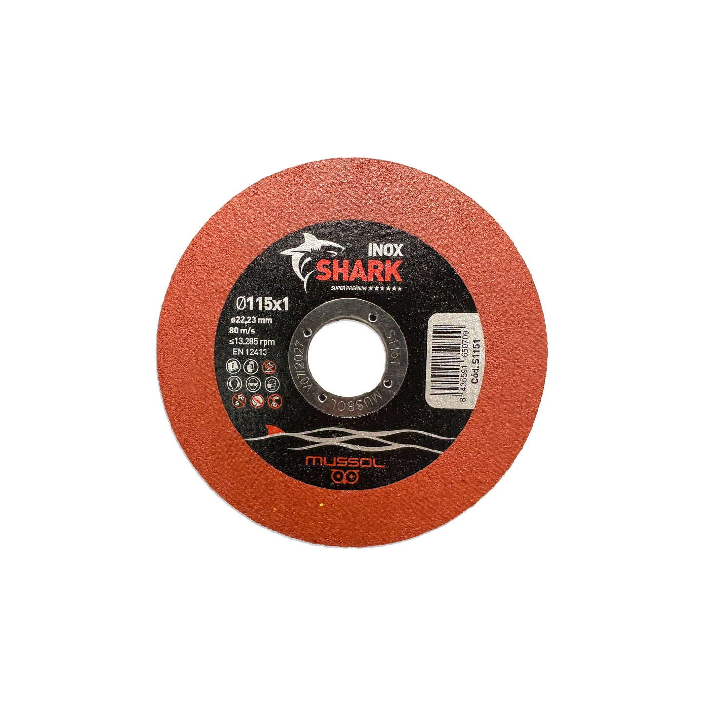 Schneidscheibe für Edelstahl SHARK 115 mm Mussol