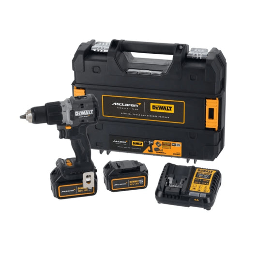McLaren 18V 90Nm 13mm Hammerbohrer mit 2 x 4Ah Akkus + Dewalt DCD85MM2T Koffer