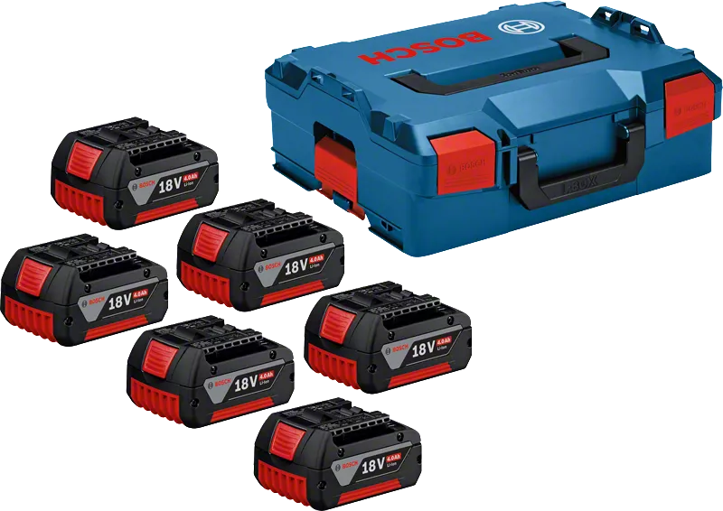 Pack 18V mit 6 Batterien 4Ah mit Bosch Koffer