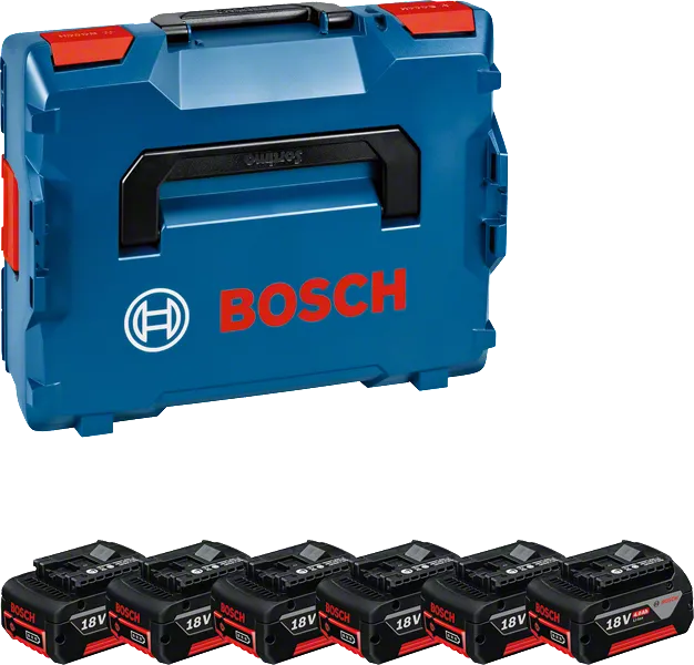 Pack 18V mit 6 Batterien 4Ah mit Bosch Koffer