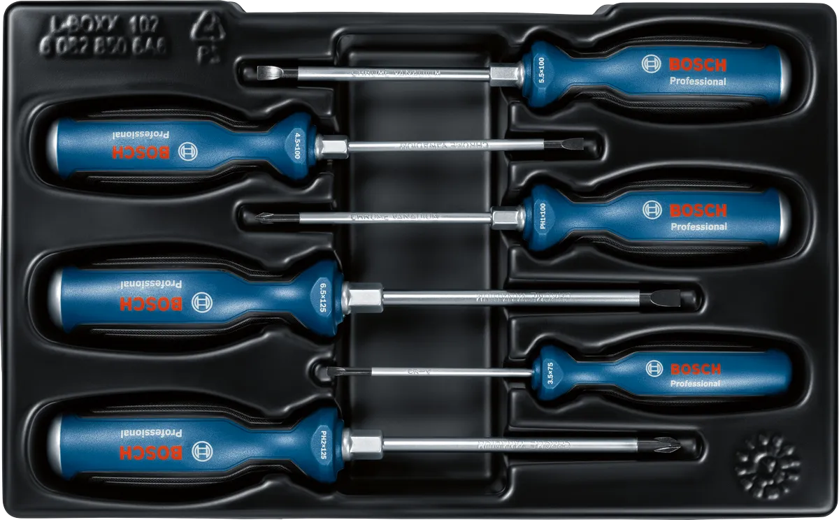 6-teiliges Bosch PRO Schraubendreher-Set SL/PH