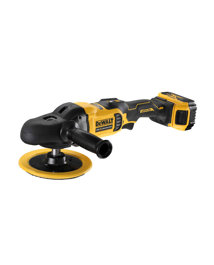 Polierer 18V Max 180mm mit 2 Batterien 5Ah Dewalt DCM849P2