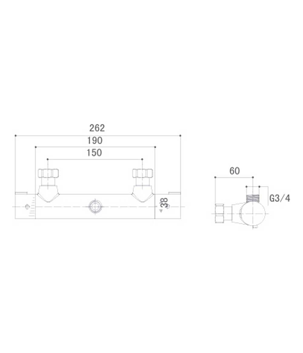 Grifo termostático para Ducha con Columna telescópica. Rociador ø200mm Grifería Borras